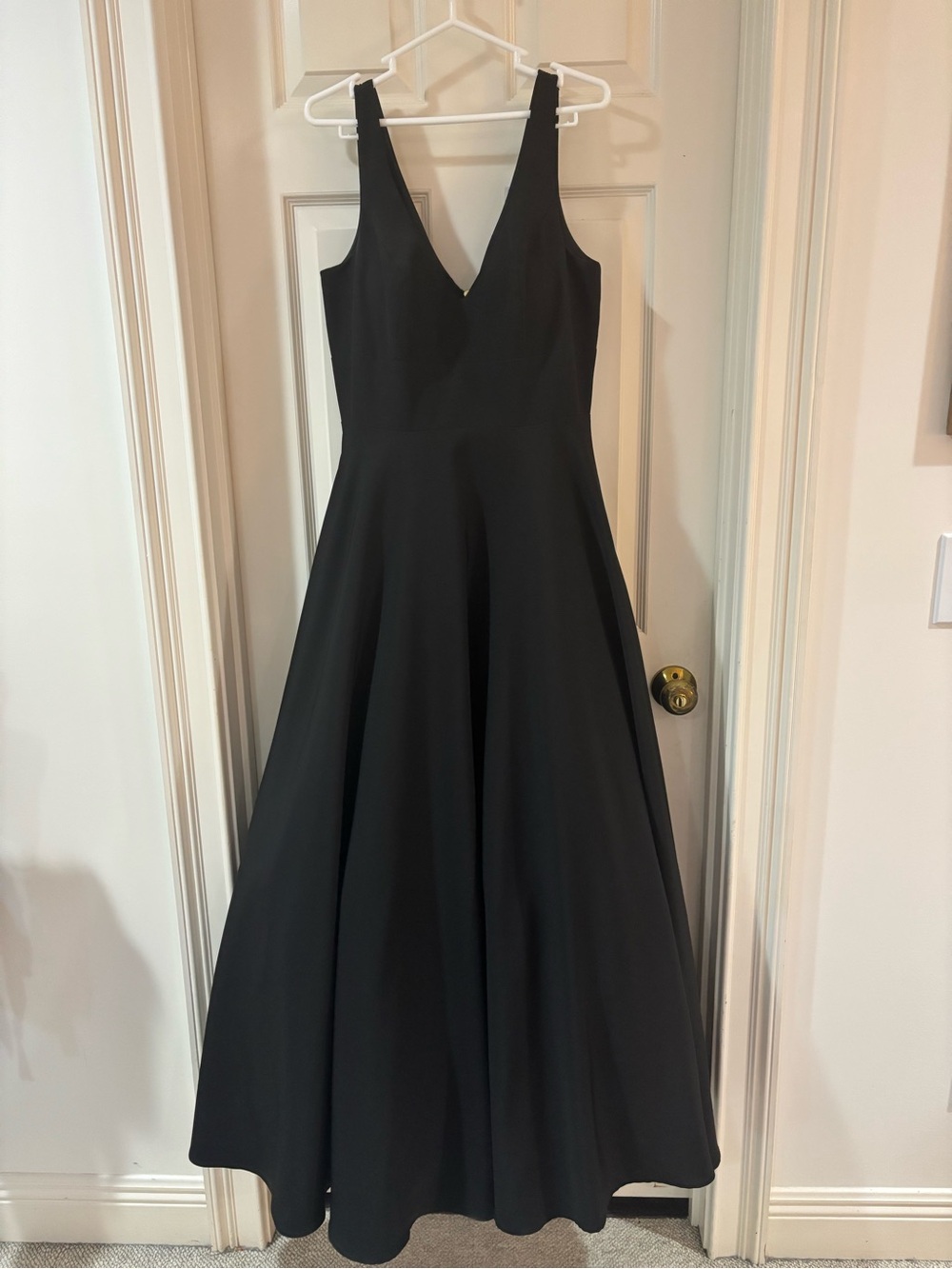 Mac Duggal Black V-Neck A-Line Prom Dress - Picture 3 of 9
